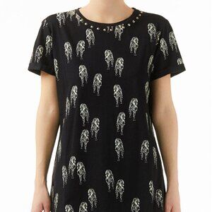 Liu Jo Milano Women's Size Medium Black T-Shirt Walking Tigers Novelty Print